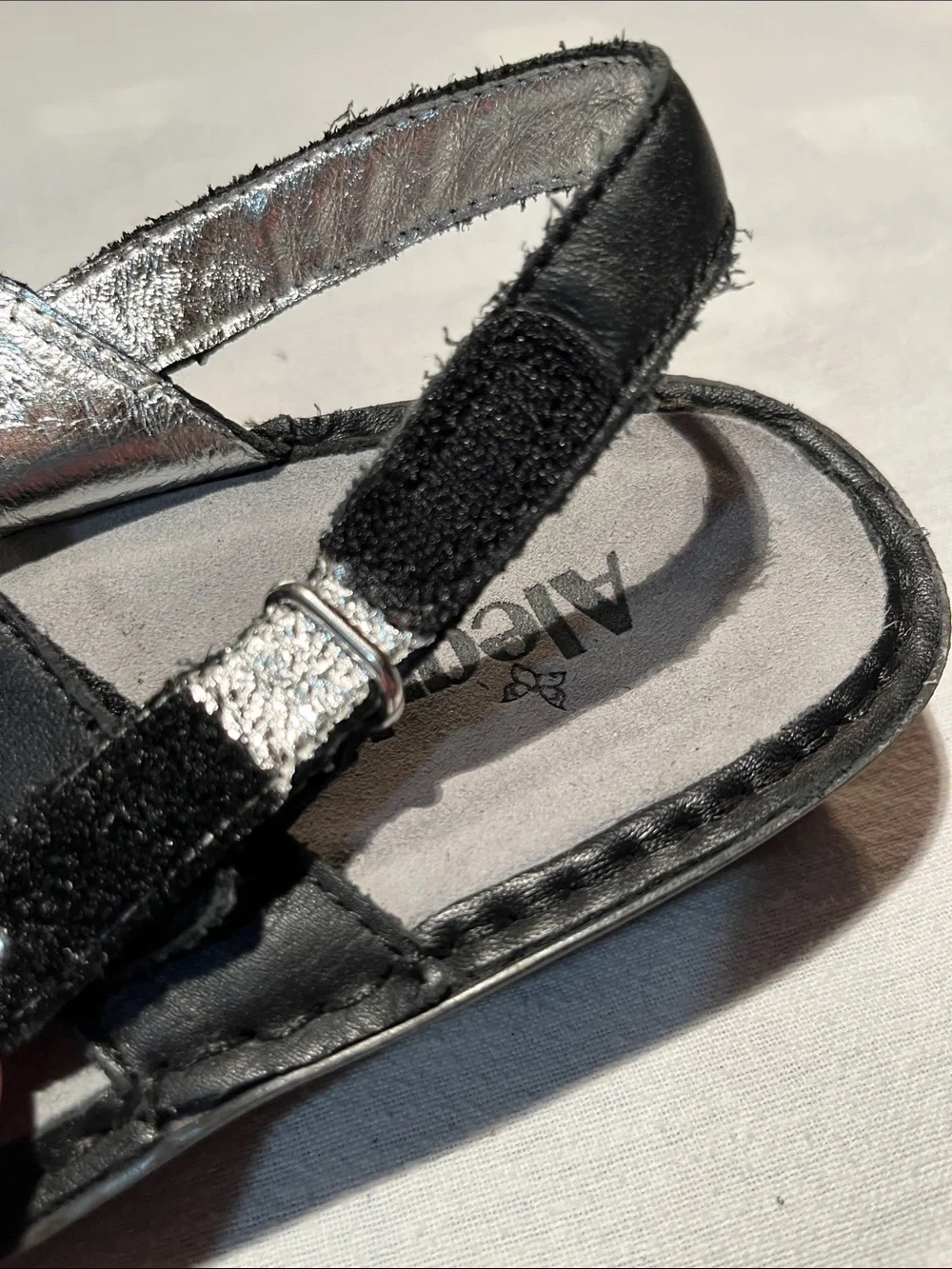 Algeria Verona Style Black Leather Adjustable Sandals - Size 38 (Approx. US 7.5)